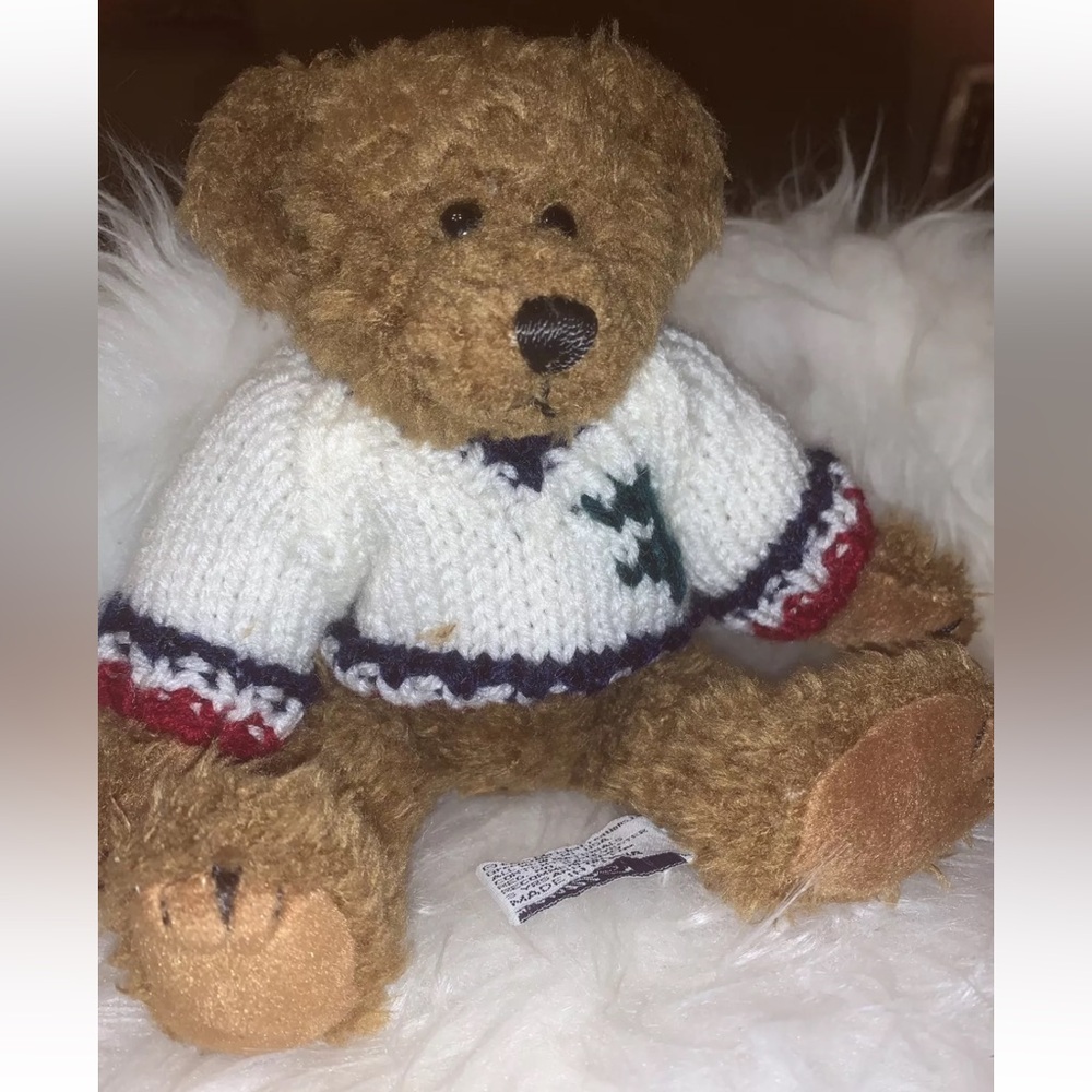 Vintage 1988 Chrisha Playful Plush Brown Teddy Bear 8" Knitted Sweater D1 - Picture 2 of 6